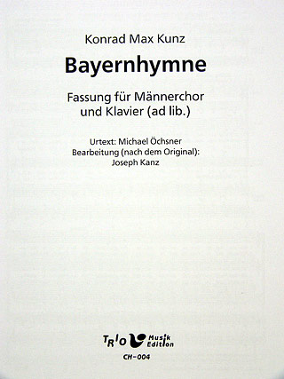 Bayernhymne (b - Dur)