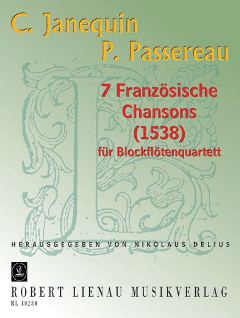 7 Franzoesische Chansons Fuer Blockfloetenquartett