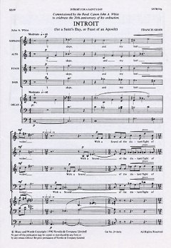 Introit For A Saint'S Day