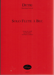 Solo Flute A Bec Del Signore Detri C - Moll
