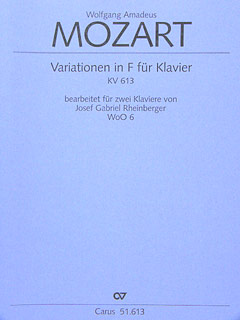 Bearbeitung Mozart Variationen F - Dur Kv 613 Woo 6