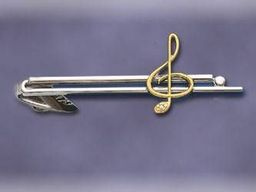 Krawattenhalter Violinschlüssel mit Stein