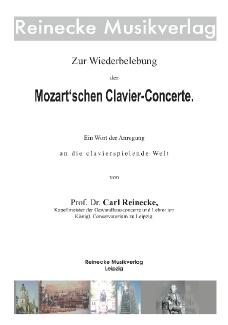 Zur Wiederbelebung Der Mozart'Schen Clavier Concerte