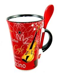 Cappuccino Tasse Geige mit Loeffel