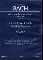 Weihnachtsoratorium BWV 248 Teil 1-6 Übe - CD für Chorsänger