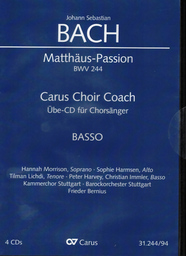 Matthaeus Passion BWV 244 Übe - CD für Chorsänger