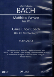 Matthaeus Passion BWV 244 Übe - CD für Chorsänger