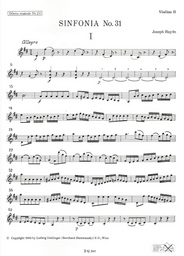 Sinfonie 31 D - Dur Hob 1/31 Hornsignal