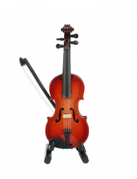 Miniatur - Geige mit Bogen und Standfuß
