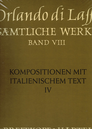 Sämtl. Werke AF Band 8 Kompositionen mit italienischem Text IV