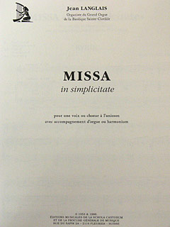 Missa In Simplicitate