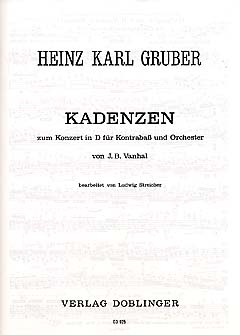 Kadenzen Zu Vanhal Konzert D - Dur