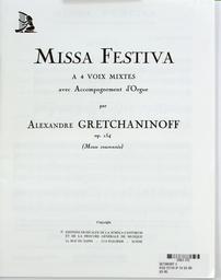Missa Festiva Op 154
