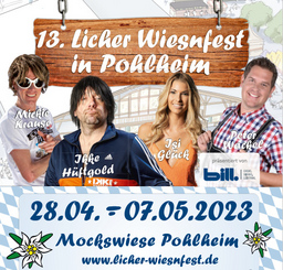 13. Licher Wiesnfest Pohlheim - Tanz in den Mai mit Grabenland Buam, Nicki & Schürzenjäger